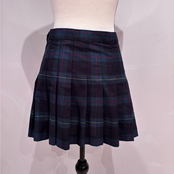 American Apparel Navy Plaid Mini Skirt - Picture 4 of 5